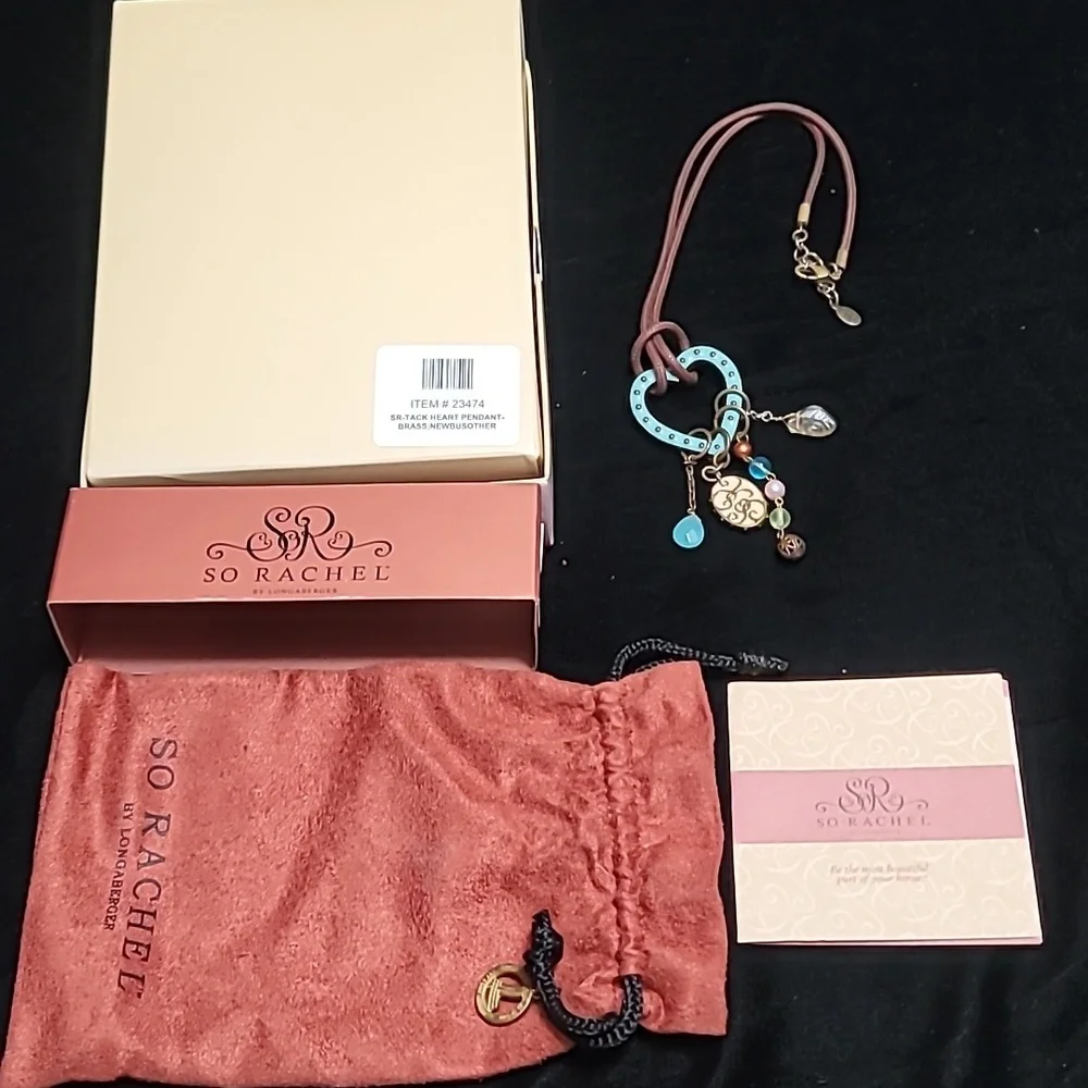 Longaberger So Rachel Tack‎ Heart Pendant Necklace  - NIB